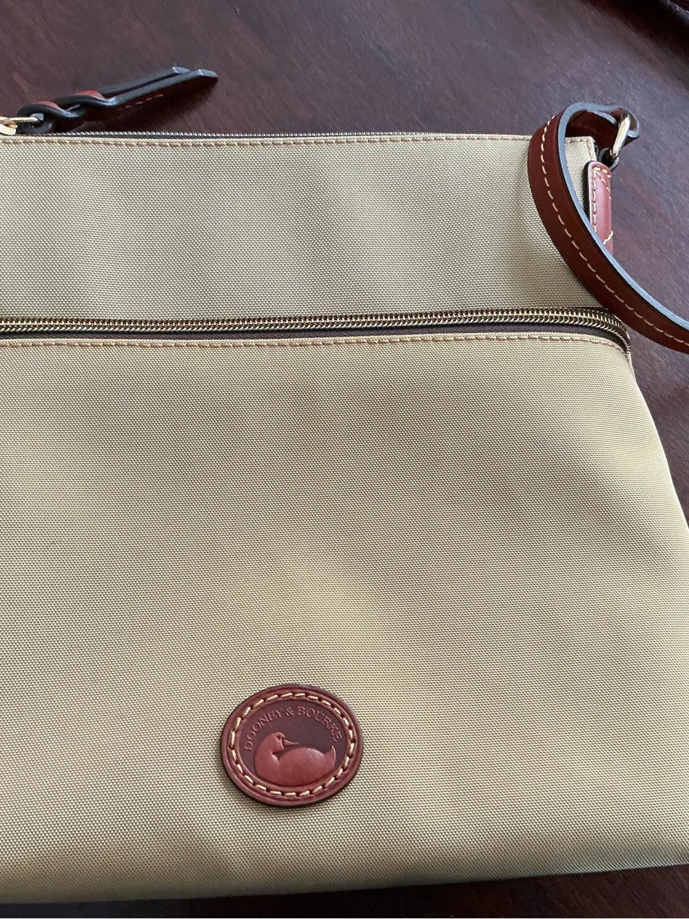 Dooney & Bourke Beige and Brown Messenger Crossbody